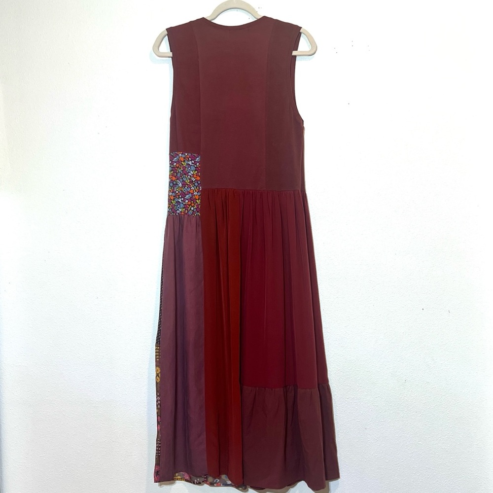 Correll Correll Patchwork Silk Blend Maxi Dress S… - image 2